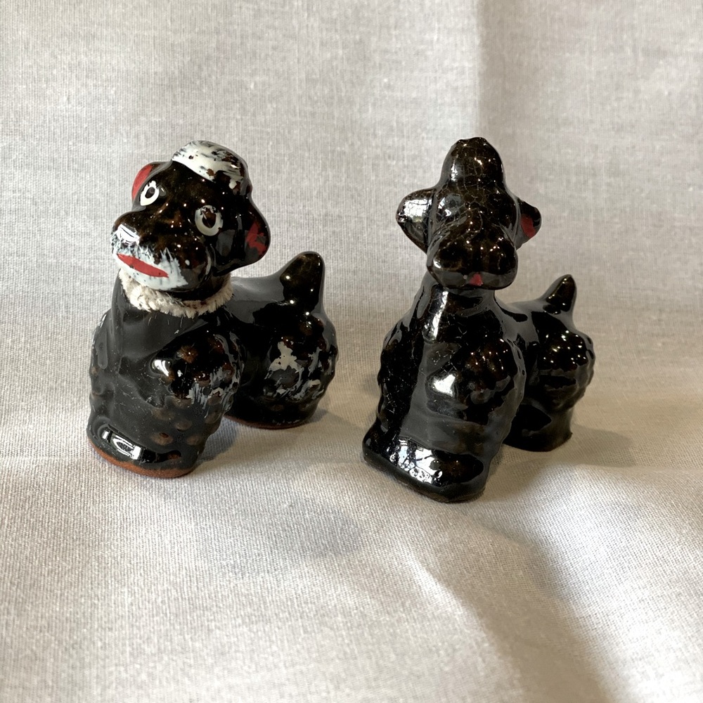 Vintage Red Clay Redware Poodles